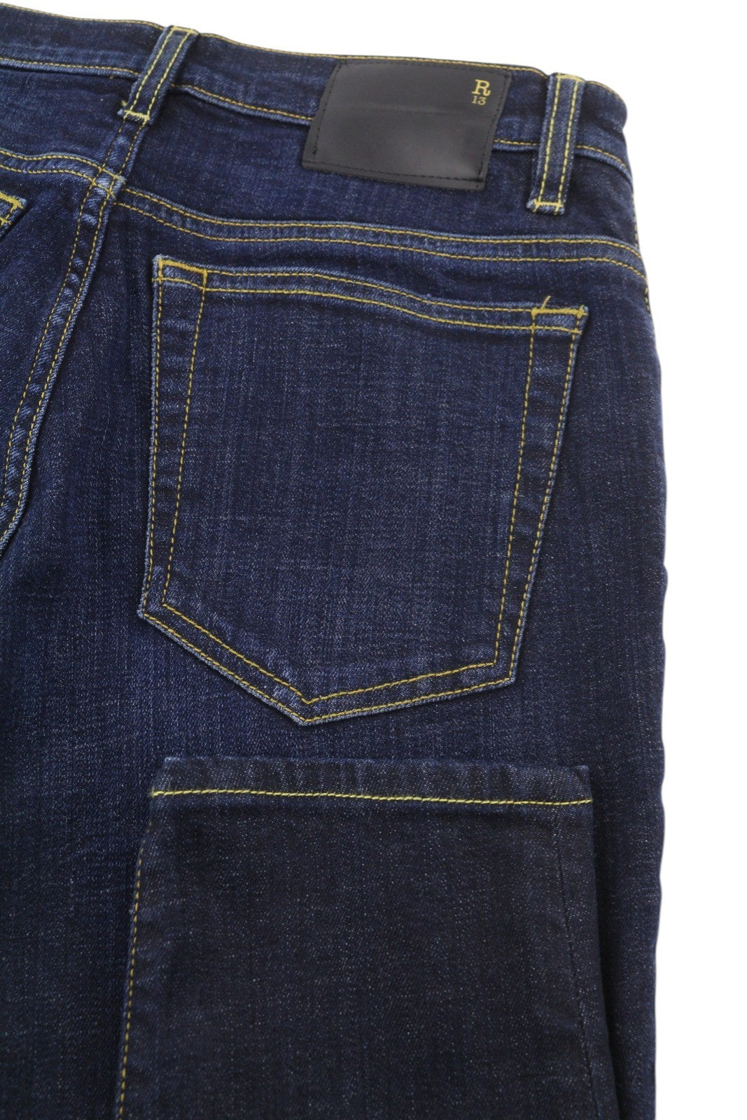 R13 High Rise Skinny Women Jeans 27 Howell Indigo Washed Faded Denim RRP475