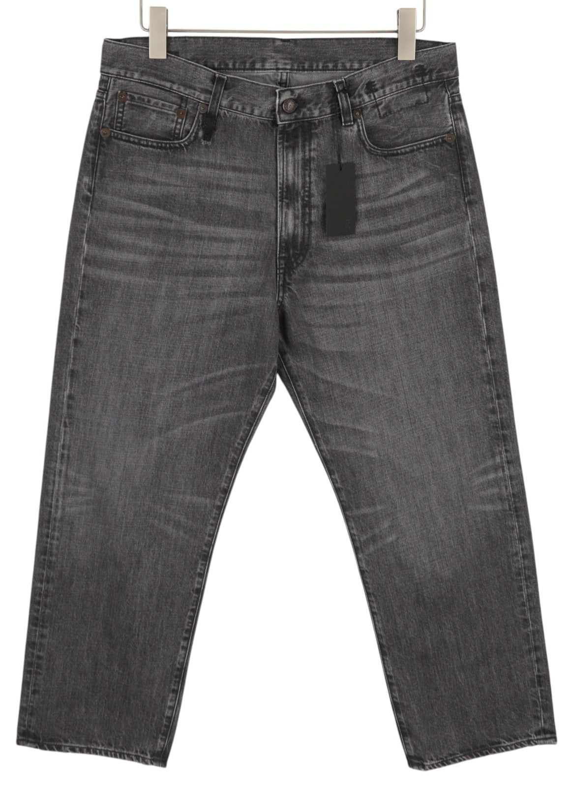 R13 Boyfriend Women Jeans 30 Wilson Black Faded Cropped Ankle Relaxed Denim