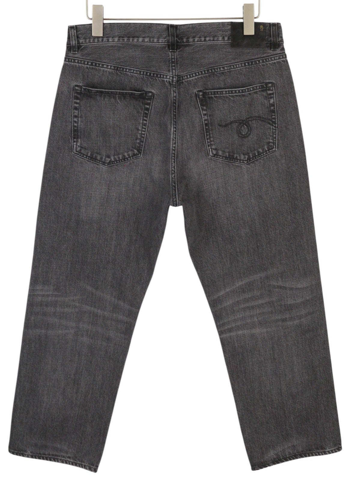 R13 Boyfriend Women Jeans 30 Wilson Black Faded Cropped Ankle Relaxed Denim