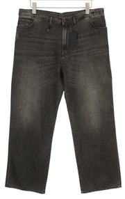 R13 Damon Pleated Women Jeans 28 Ellery Black Washed Straight Wide Leg