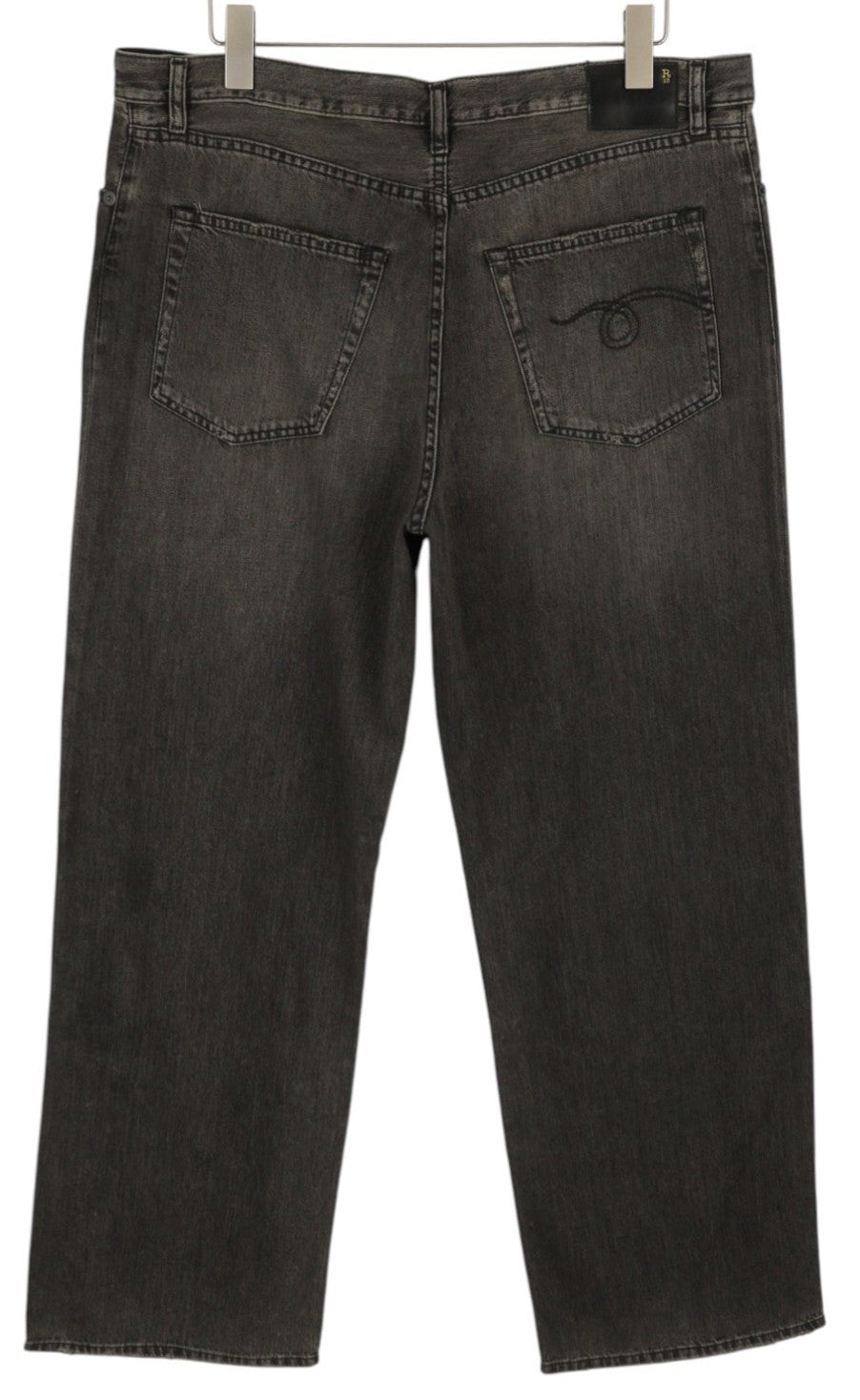 R13 Damon Pleated Women Jeans 28 Ellery Black Washed Straight Wide Leg