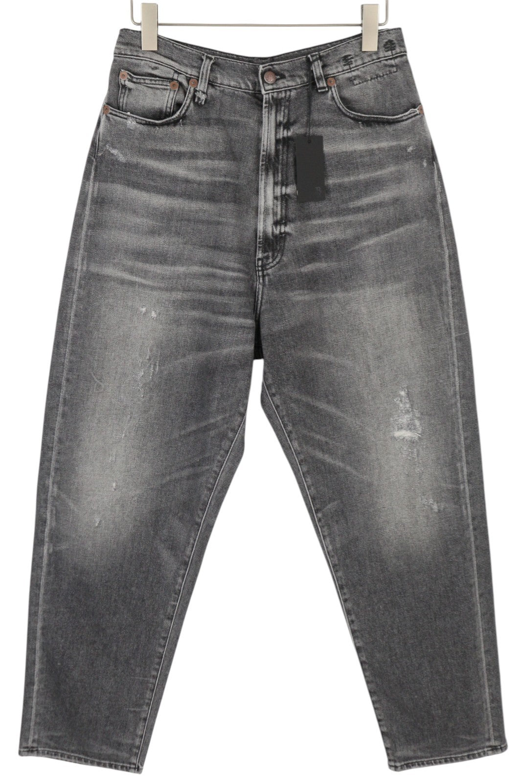 R13 Jennie Tapered Women Jeans 27 Vintage Grey Faded Ripped Distress RRP540
