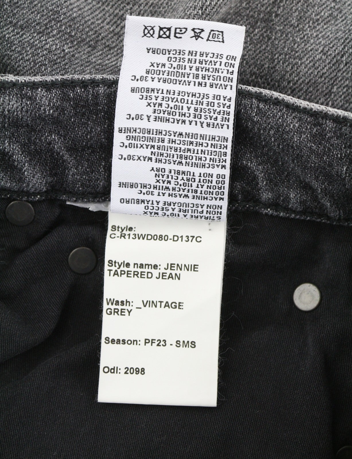 R13 Jennie Tapered Women Jeans 27 Vintage Grey Washed Ripped Distress RRP540