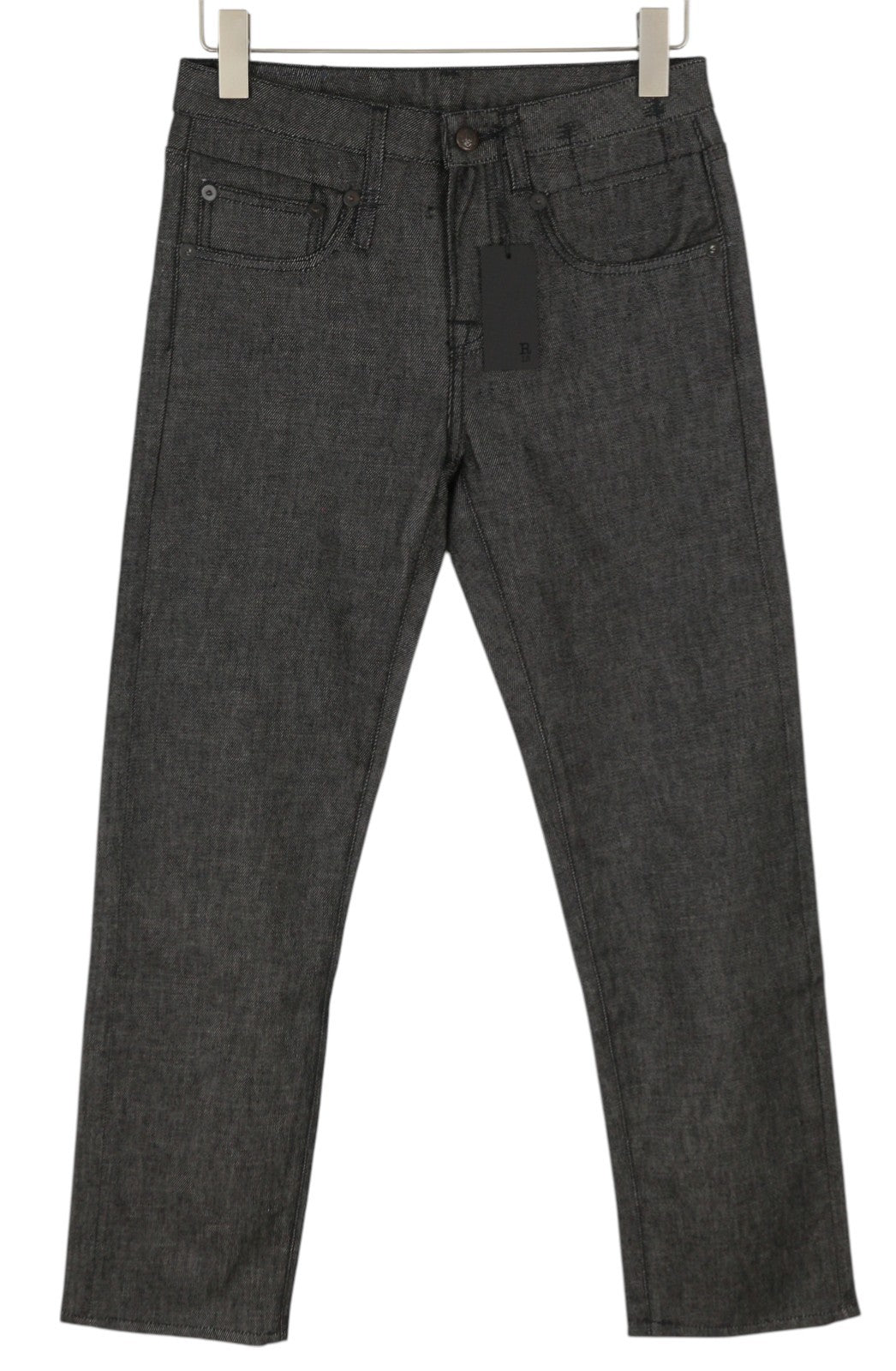 R13 Boy Straight Women Jeans 26 Vintage Grey Dark Denim Zip Fly Casual Pockets