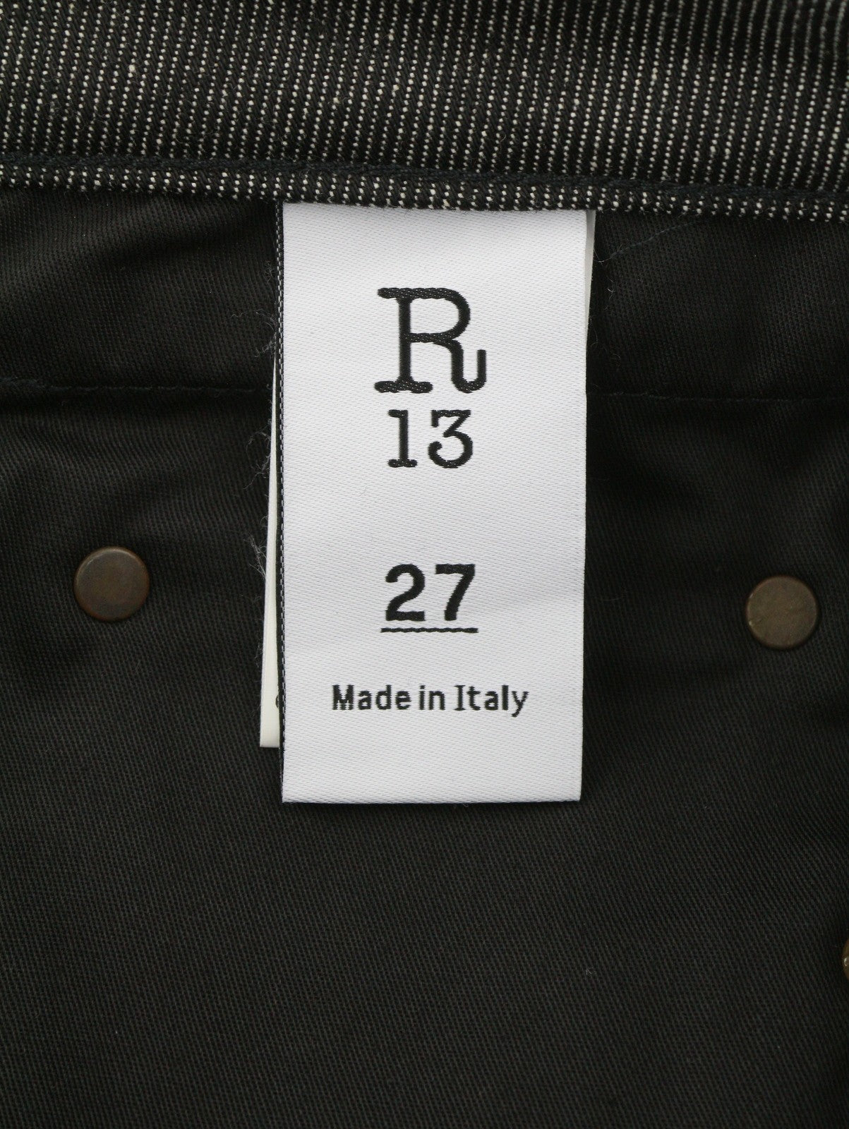 R13 Boy Straight Women Jeans 27 Vintage Grey Dark Denim Zip Fly Casual Pockets