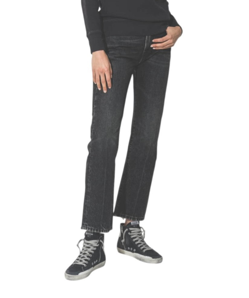 R13 Courtney Slim Women Jeans 27 Everit Black Faded High Waist Straight Fit