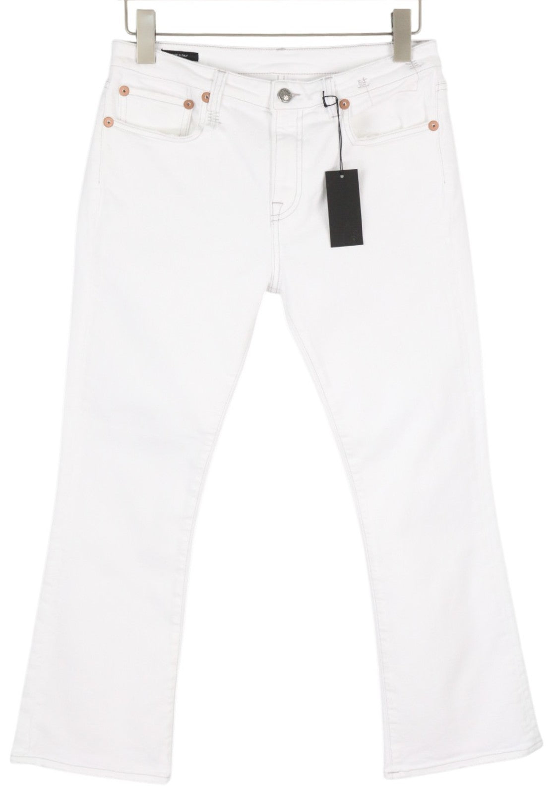 R13 Kick Fit Women Jeans 29 Bale White Slim Flared Cropped Ankle RRP499