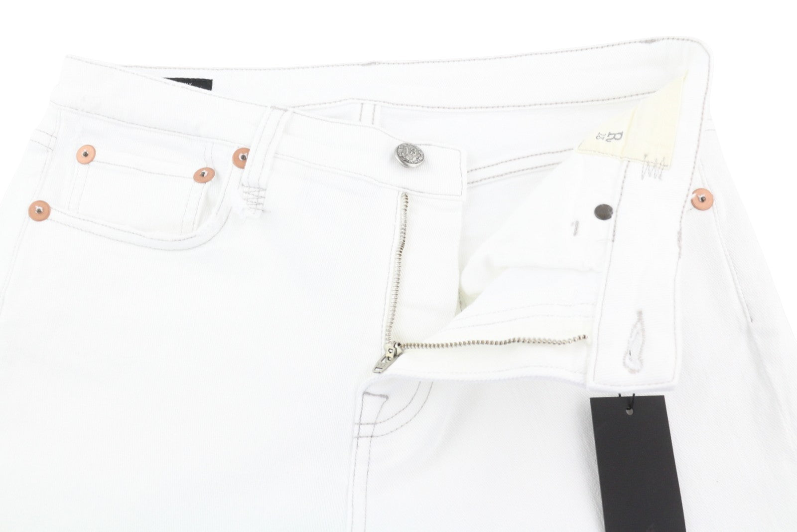 R13 Kick Fit Women Jeans 29 Bale White Slim Flared Cropped Ankle RRP499