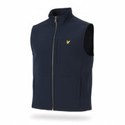 LYLE & SCOTT Men Waistcoat M Dark Blue Soft Shell High Neck Full Zip Lightweight