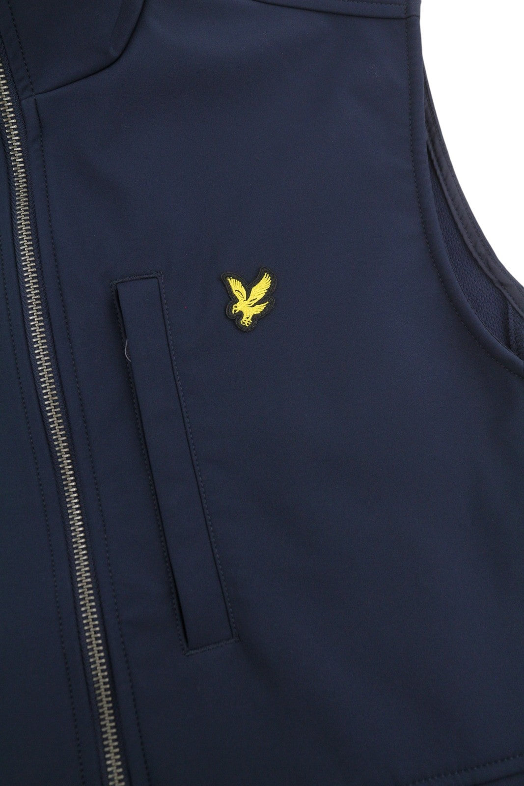 LYLE & SCOTT Men Waistcoat M Dark Blue Soft Shell High Neck Full Zip Lightweight