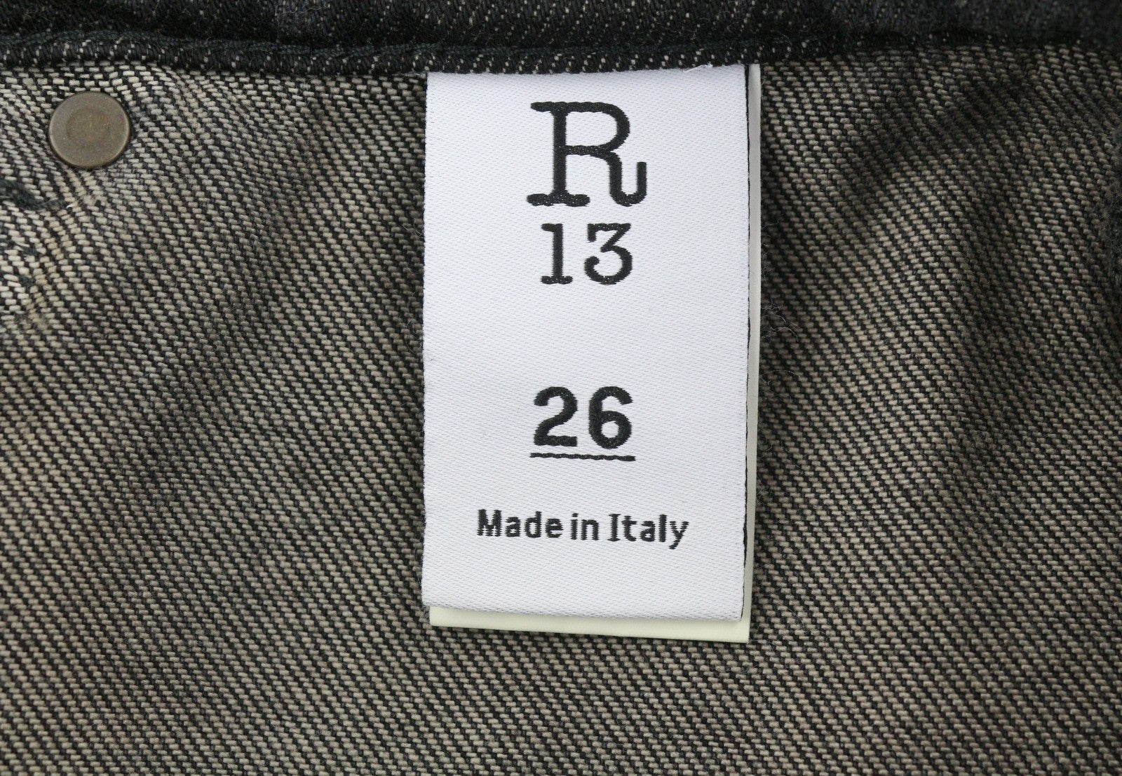 R13 Romeo Double Classic Women Jeans 26 Abbey Black Skirted Straight RRP750