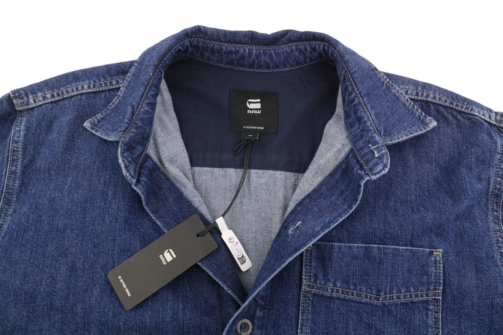 G-STAR Oversized Denim Women Dress XS Blue Denim Patch Pocket Button-Up RRP179