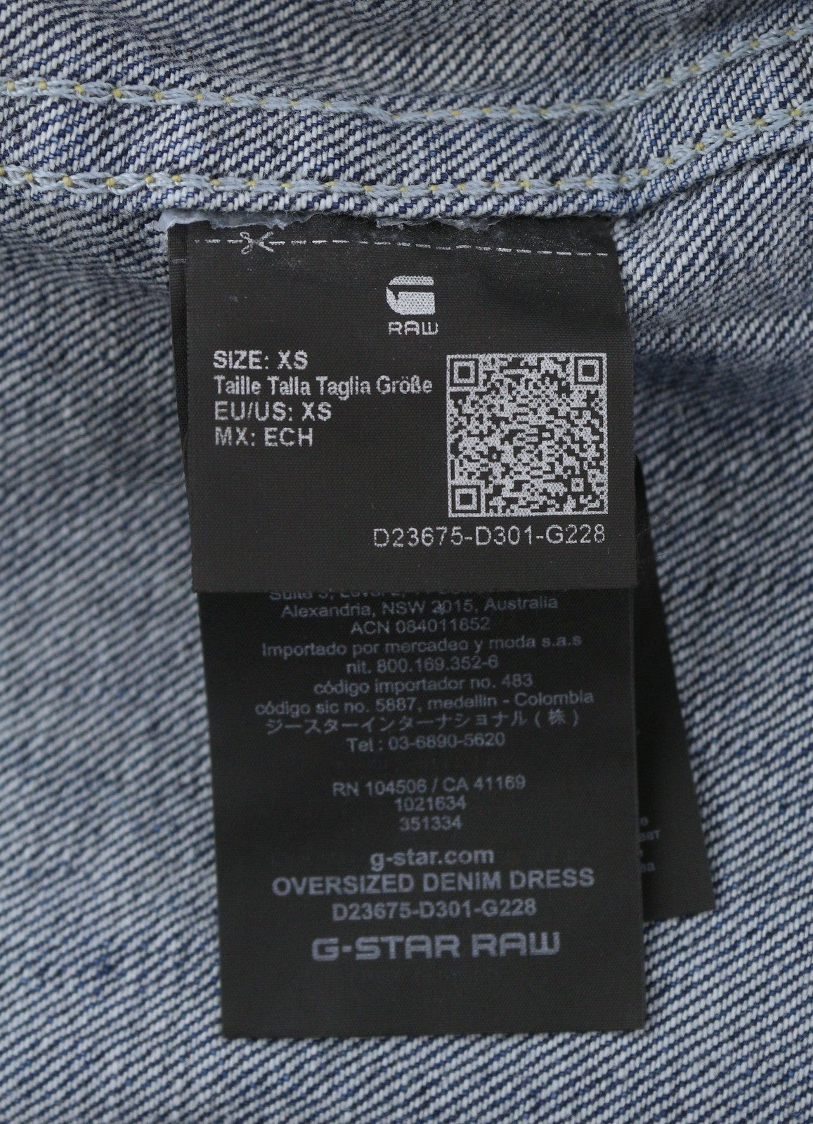 G-STAR Oversized Denim Women Dress XS Blue Denim Patch Pocket Button-Up RRP179