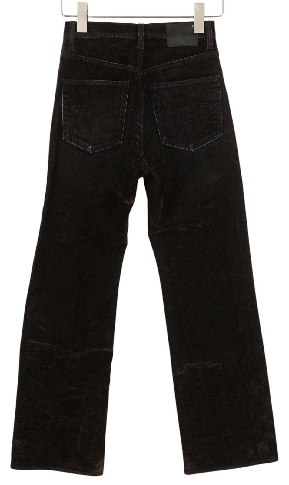 R13 Jean Women Jeans 27 Flocked Brown High Rise Straight Zipper RRP699