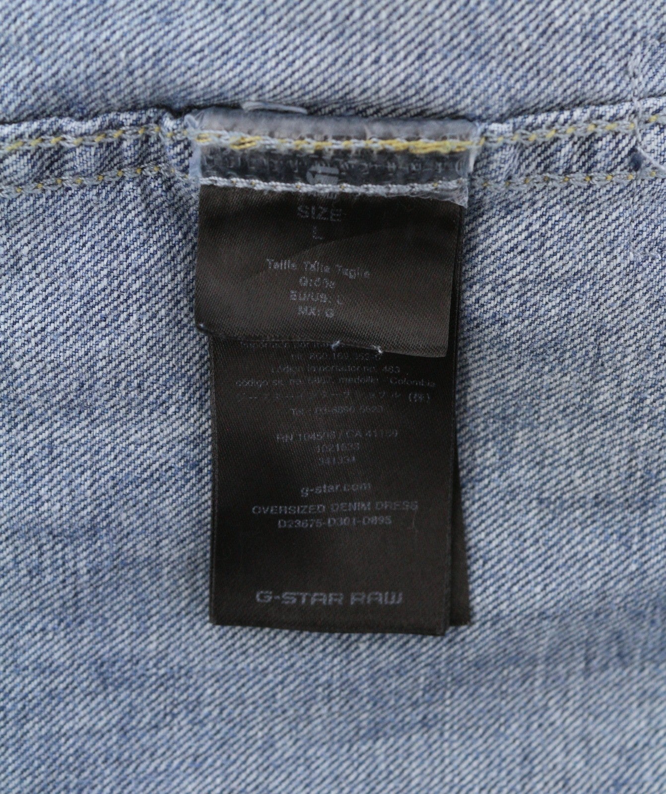 G-STAR Oversized Denim Women Dress L Blue Denim Patch Pocket Button-Up RRP179