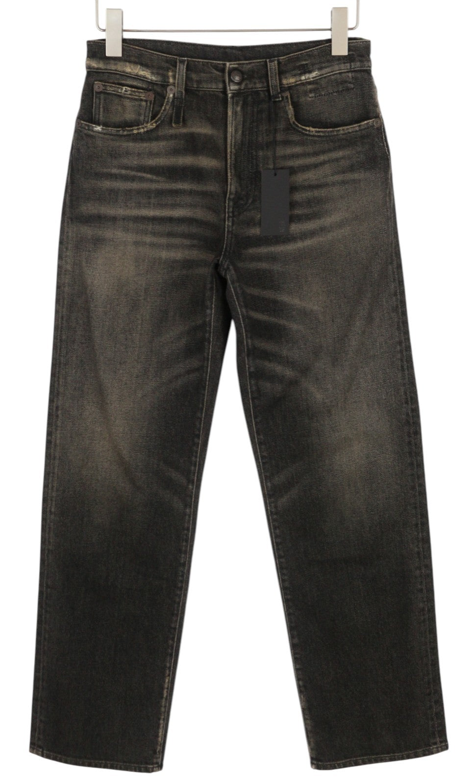 R13 Alice Slim Straight Leg Women Jeans 27 Abbey Black Faded Washed Zip Fly