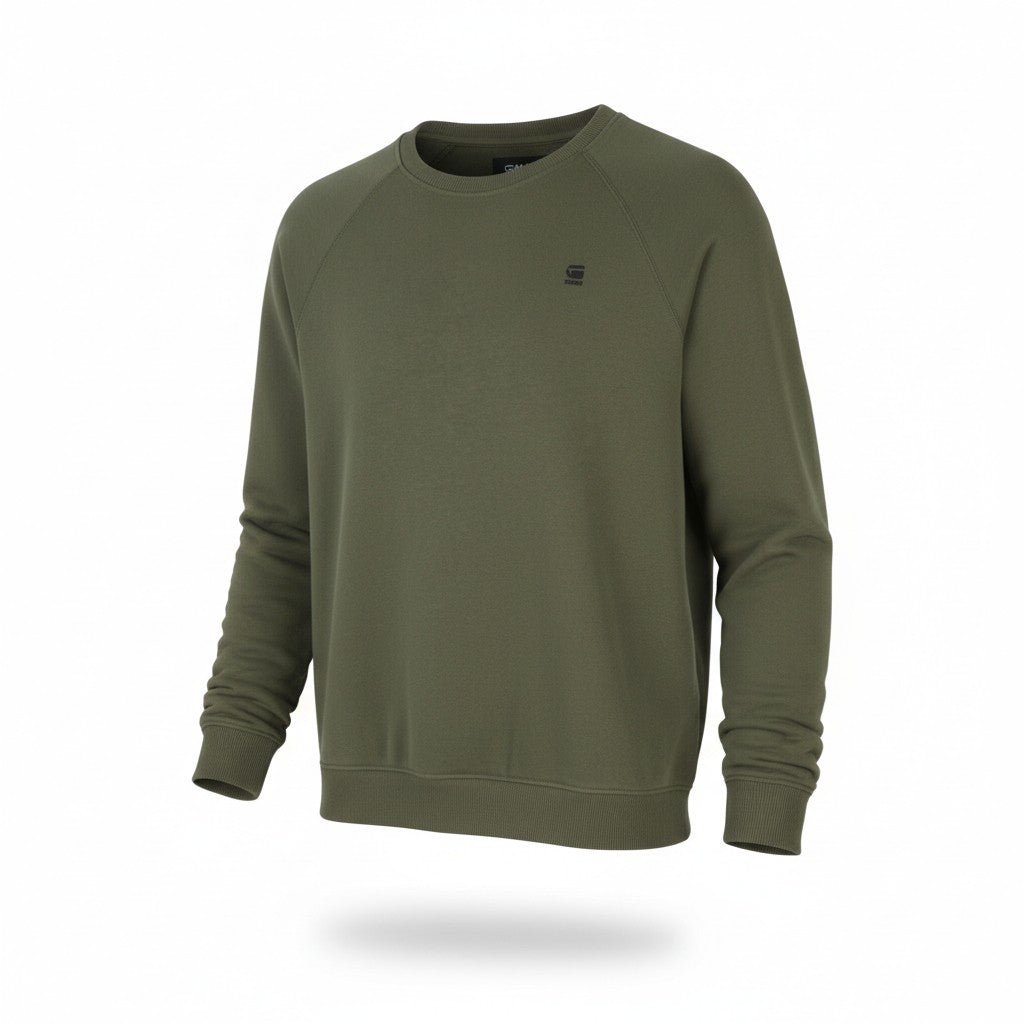 G-STAR Core Crew L/S Men Sweatshirt XL Grey Crew Neck Pull On Long Sleeve