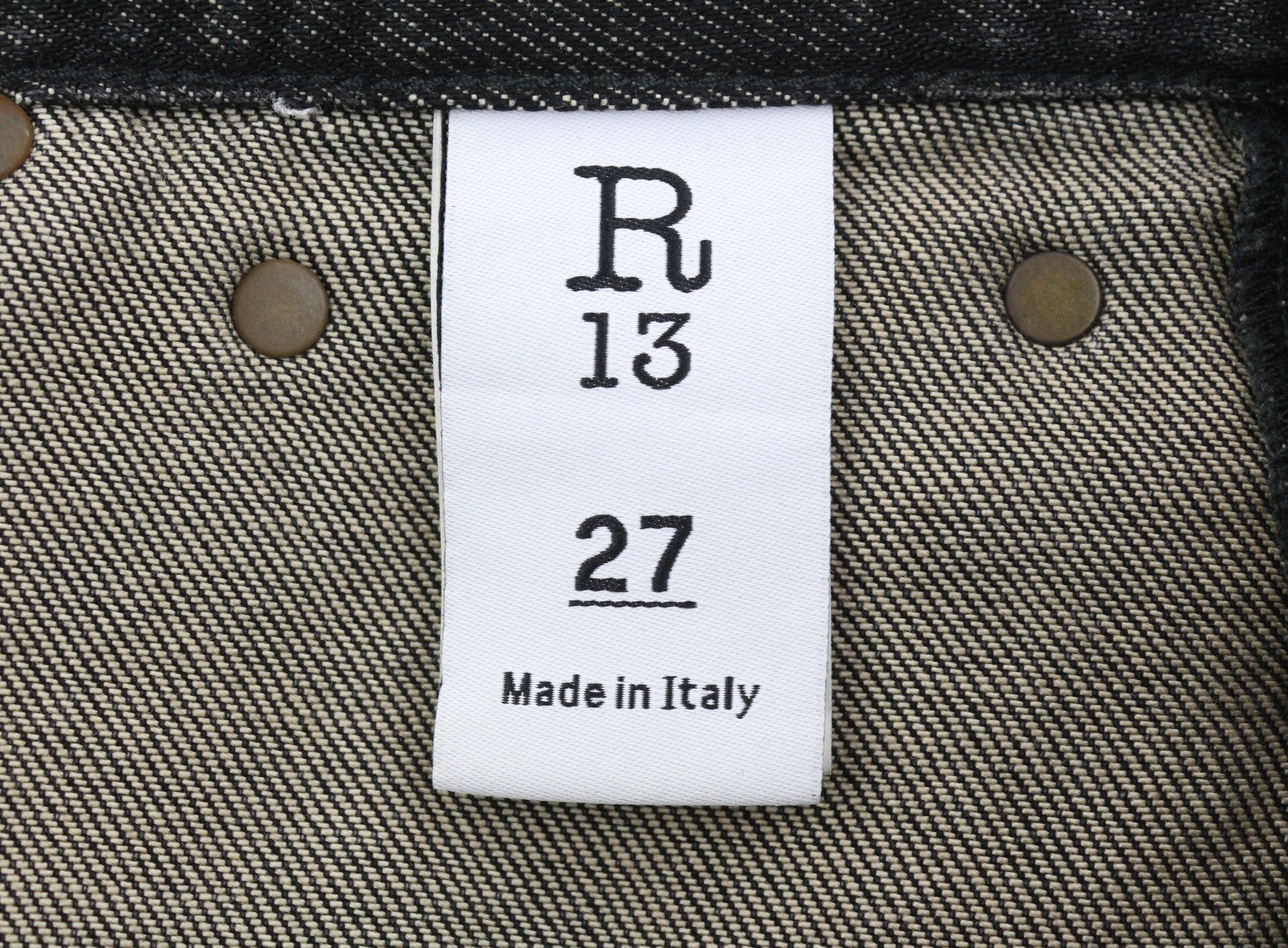 R13 New Double Classic Women Jeans 27 Abbey Black Faded Skirted Straight RRP750