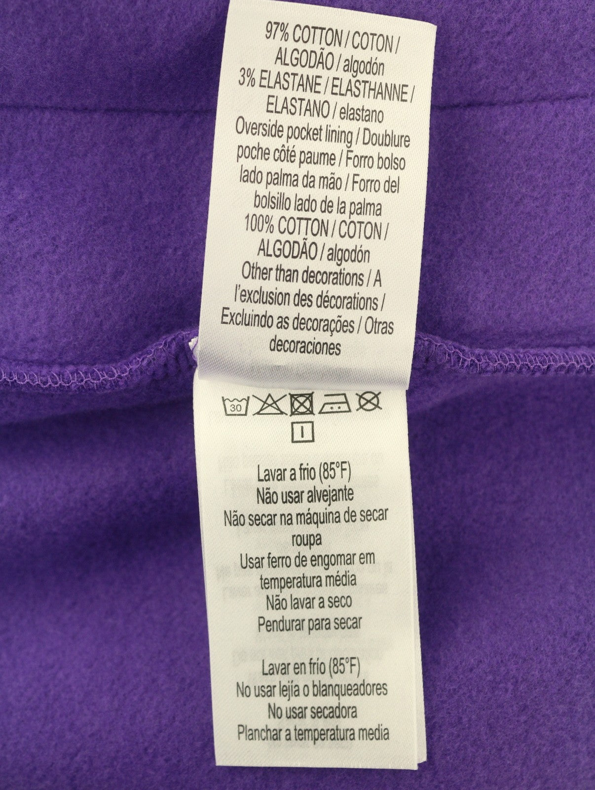 LACOSTE Men Trousers 4XL Purple Tapered Fit Fleece Drawstring Waist Sweatpants