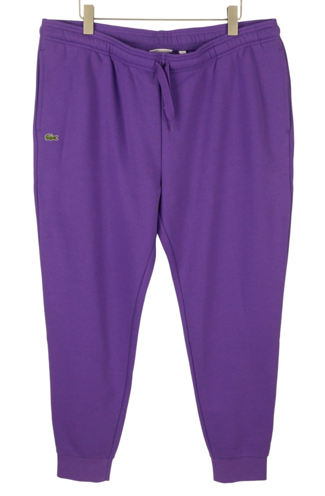 LACOSTE Men Trousers 4XL Purple Tapered Fit Fleece Drawstring Waist Sweatpants