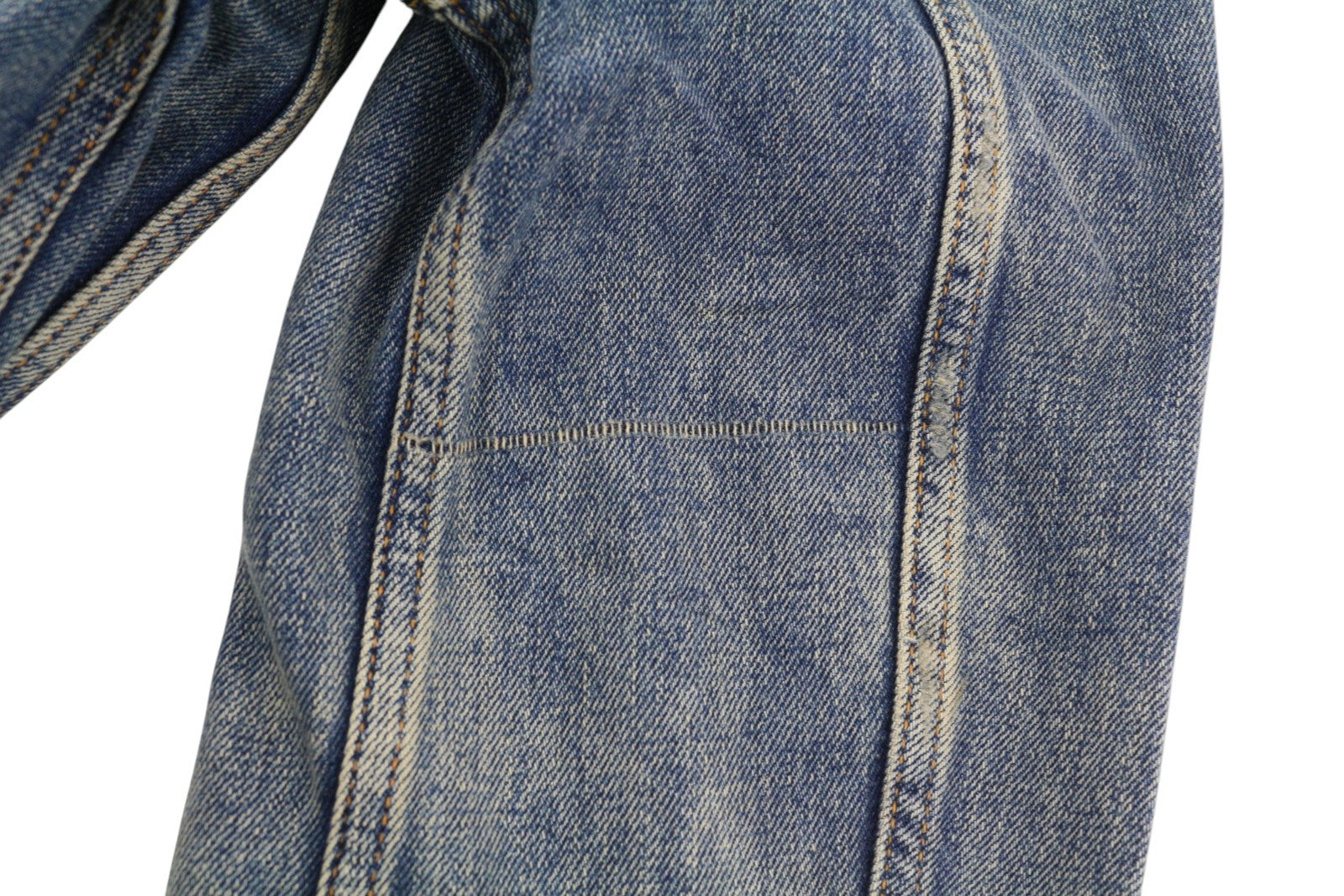 NUDIE JEANS Men Jacket M Denim Blue Vintage Washed Button-Up Polo Collar Casual