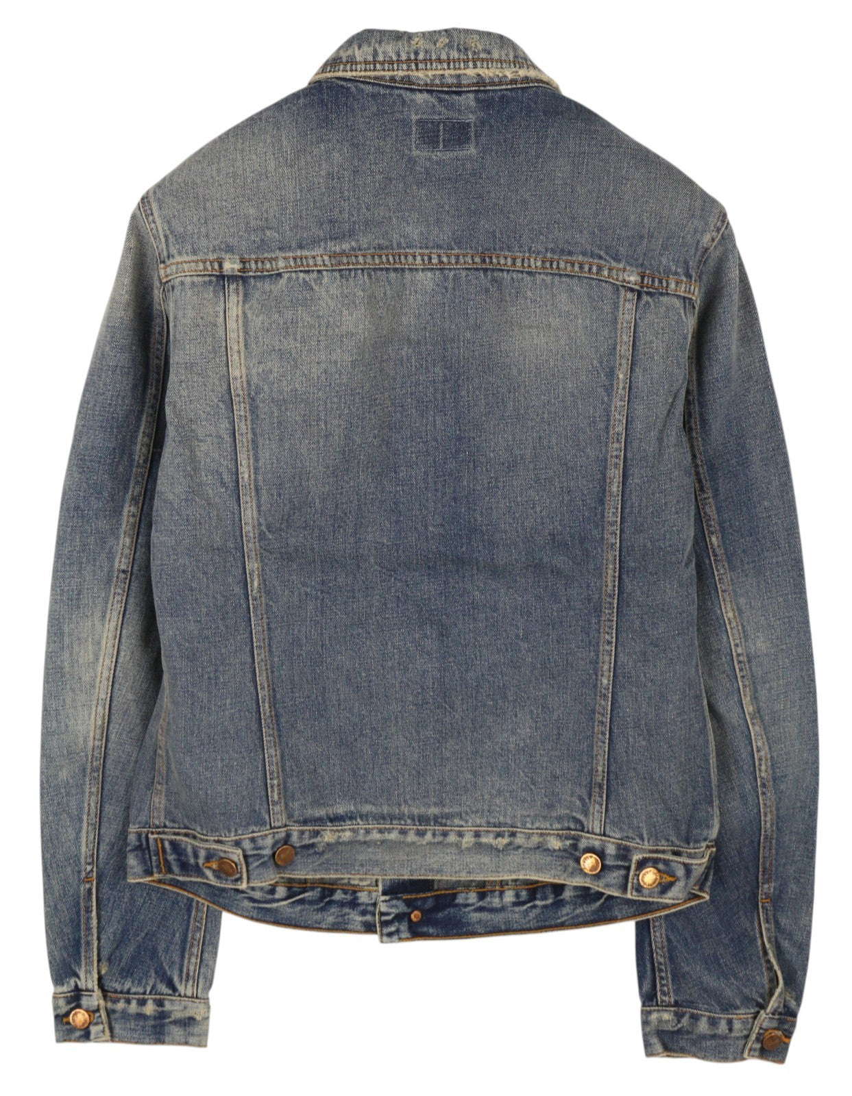 NUDIE JEANS Billy Men Jacket M Shimmering Indigo Vintage Denim Ripped Distress