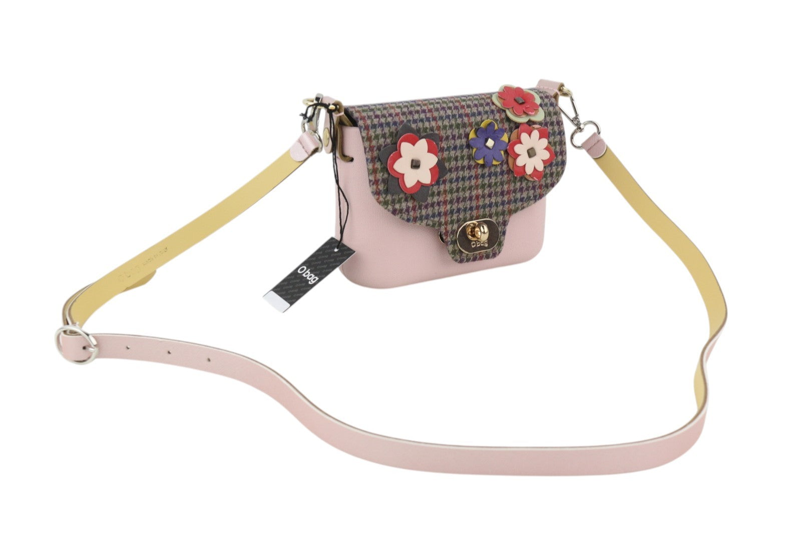 O BAG Micro Pocket Mix Women Bag OS Pink Floral Strap Small Crossbody Pouch