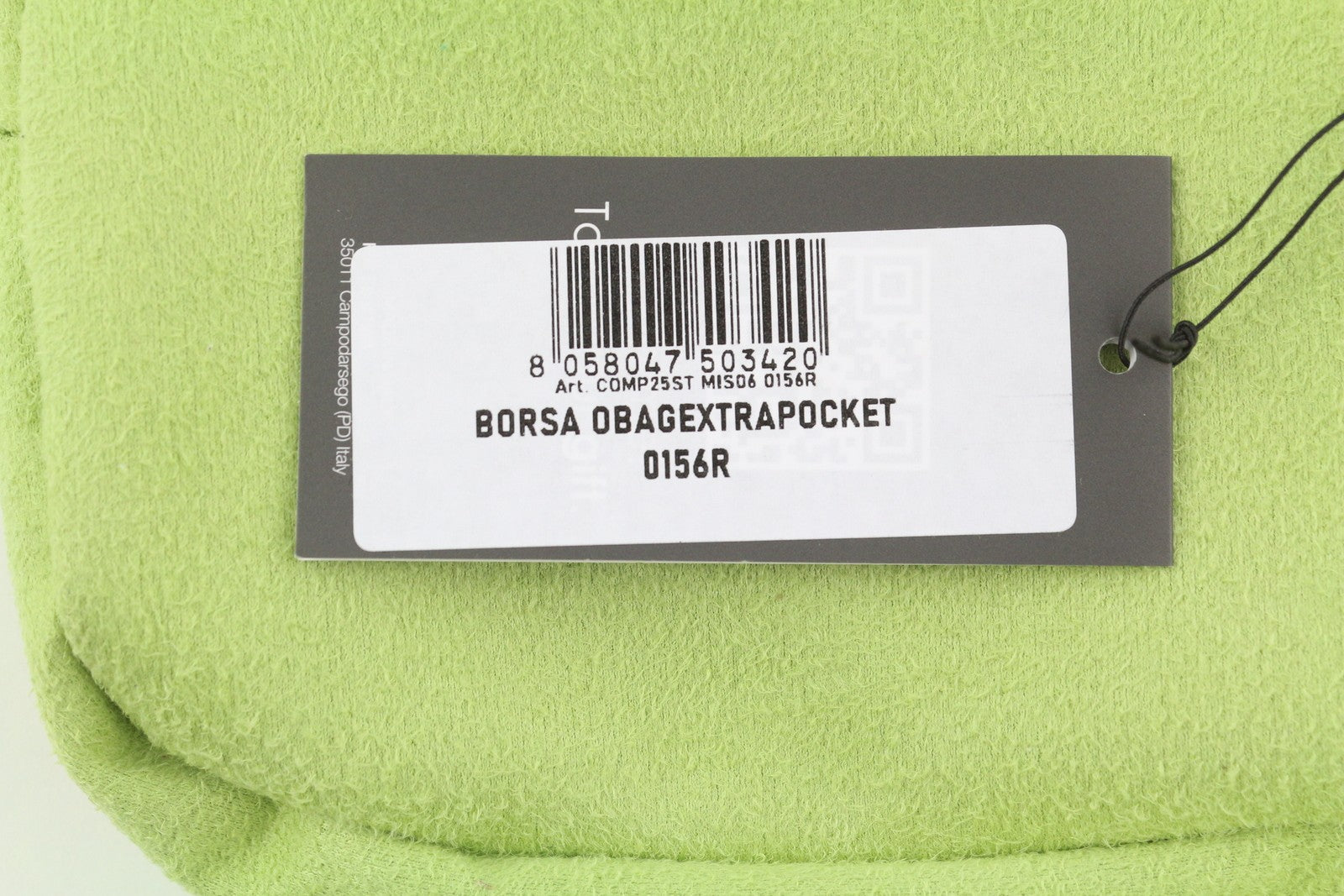 O BAG Extra Pocket Women Bag OS Green Faux Suede Silver Chain Crossbody