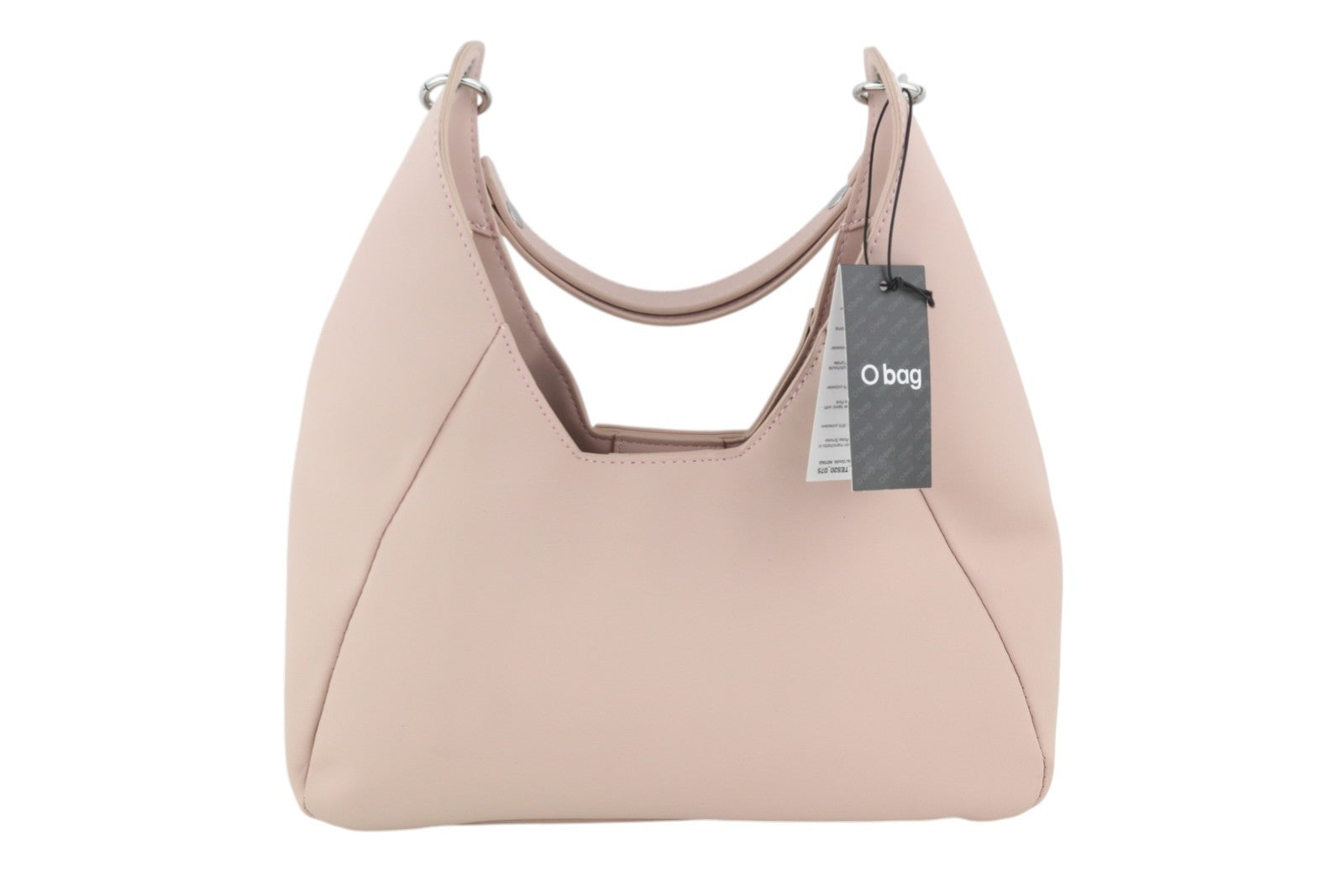 O BAG Ginevra Women Bag OS Light Pink Lined Hobo Crossbody Magnetic Closure