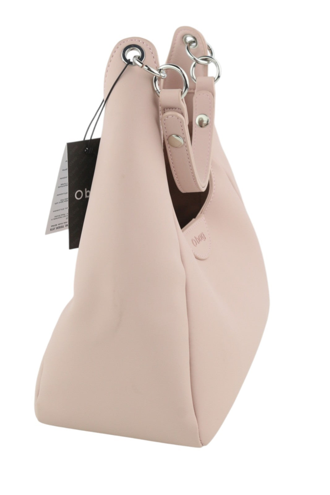 O BAG Ginevra Women Bag OS Light Pink Lined Hobo Crossbody Magnetic Closure