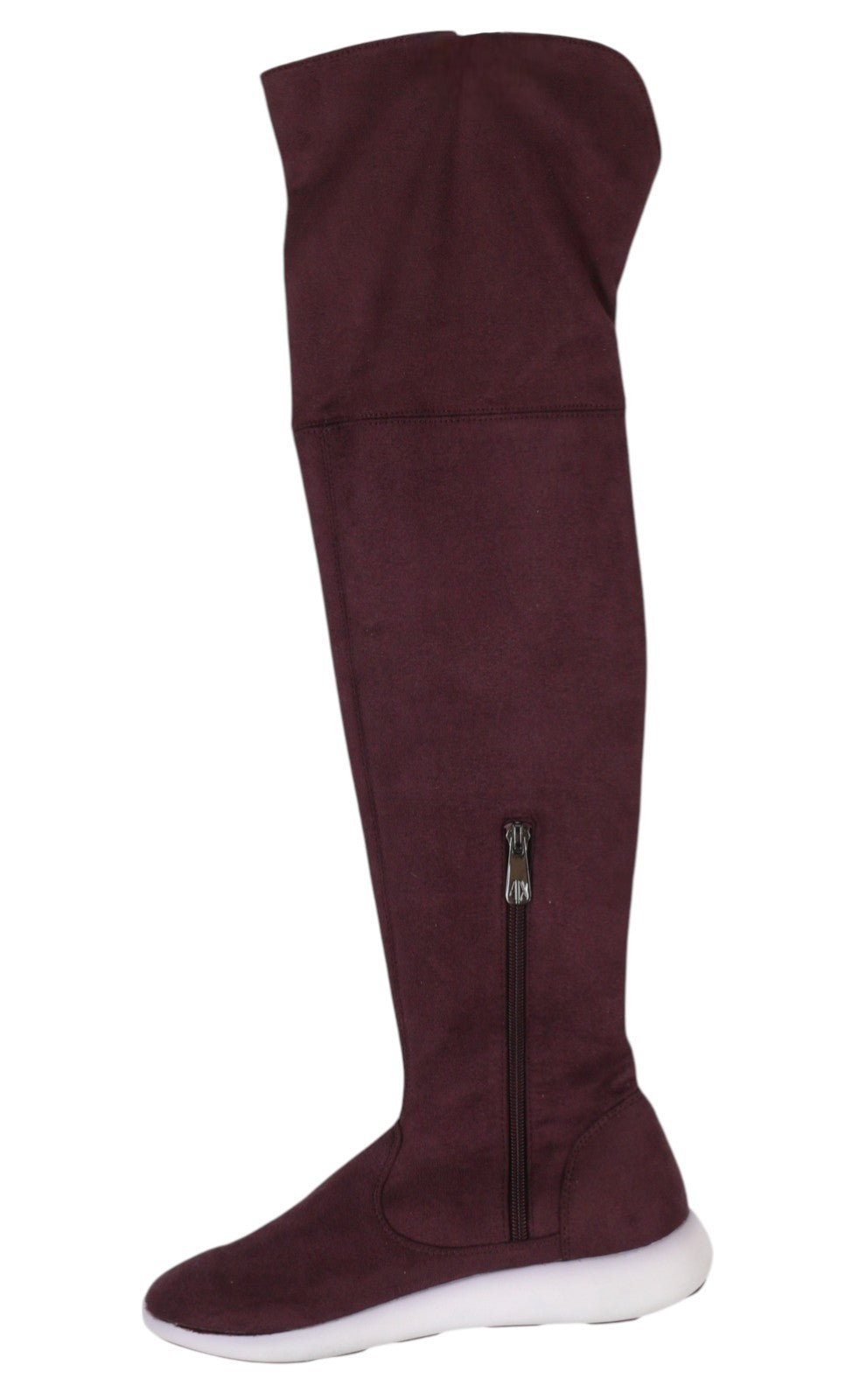 ARMANI EXCHANGE Women Shoes EU37 Burgundy Suede Leather Almond Toe Knee High