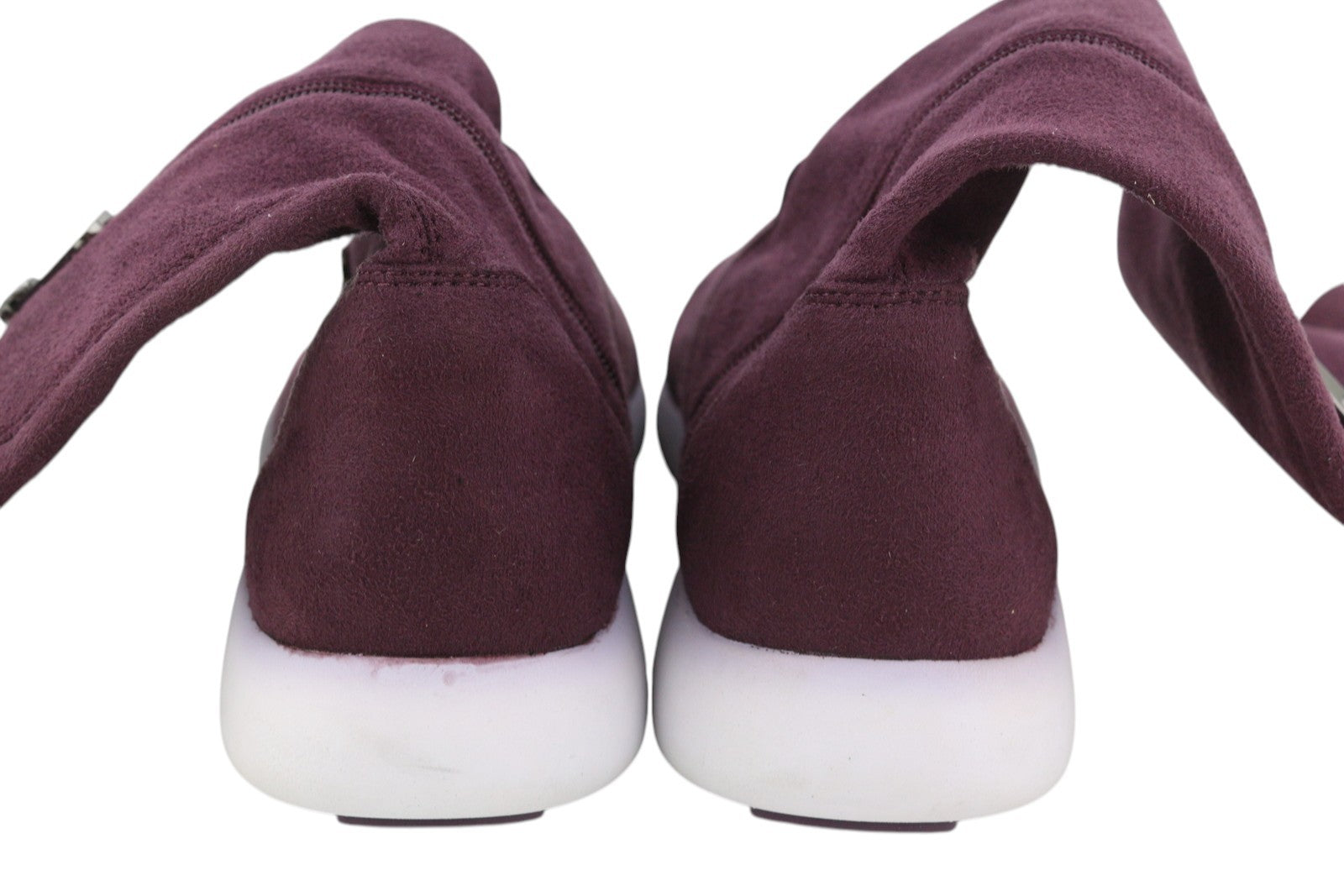 ARMANI EXCHANGE Women Shoes EU37 Burgundy Suede Leather Almond Toe Knee High