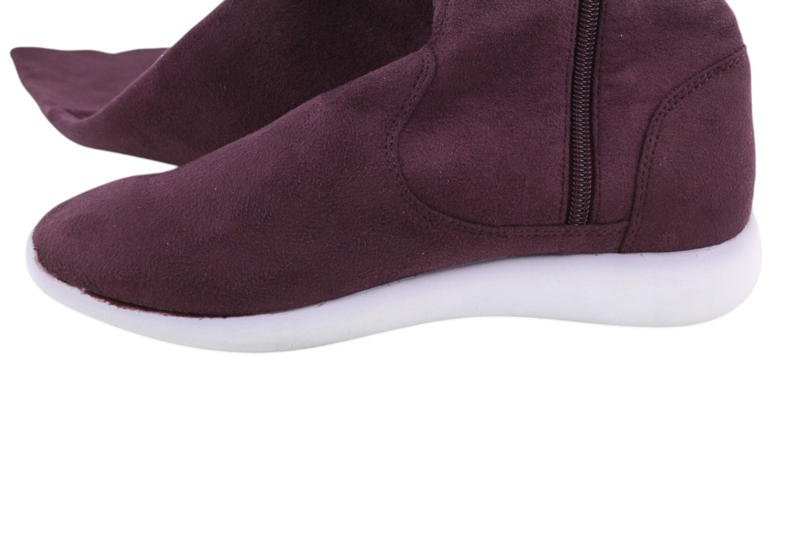 ARMANI EXCHANGE Women Shoes EU37 Burgundy Suede Leather Almond Toe Knee High