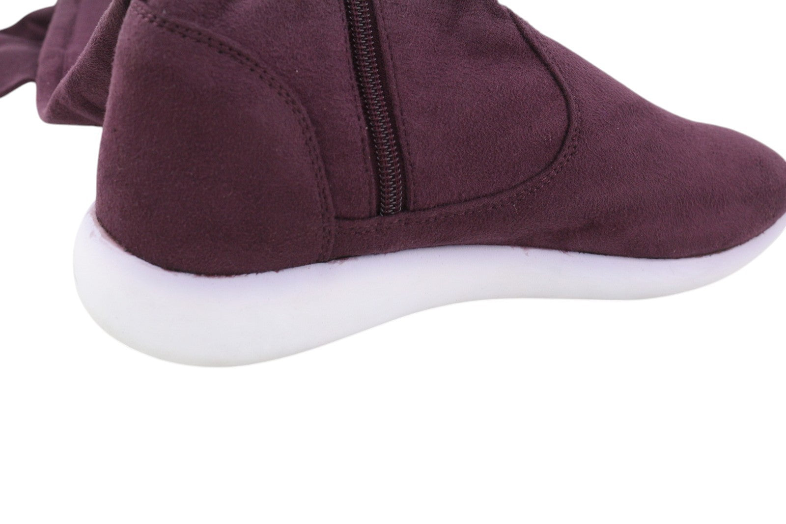 ARMANI EXCHANGE Women Shoes EU37 Burgundy Suede Leather Almond Toe Knee High