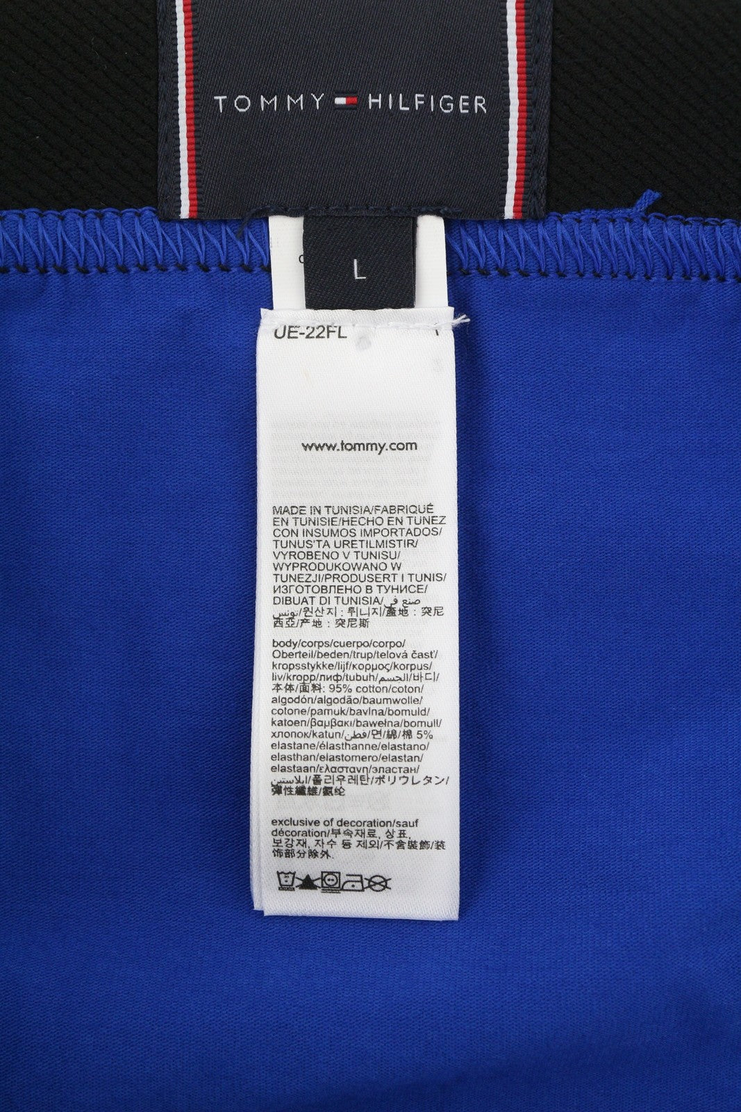 TOMMY HILFIGER Men Underwear L Blue Trunk & Sock Boxer Set Embroidered