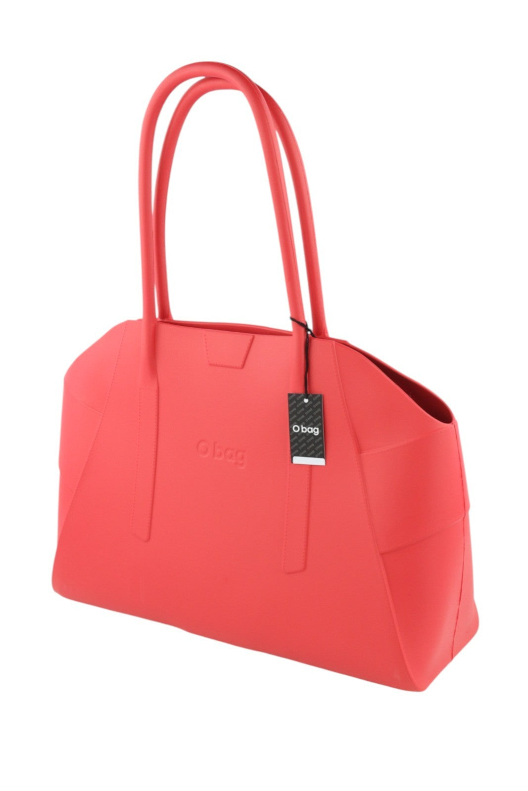 O BAG Unique Women Bag OS Red Textured Silicone Waterproof Double Handle Casual