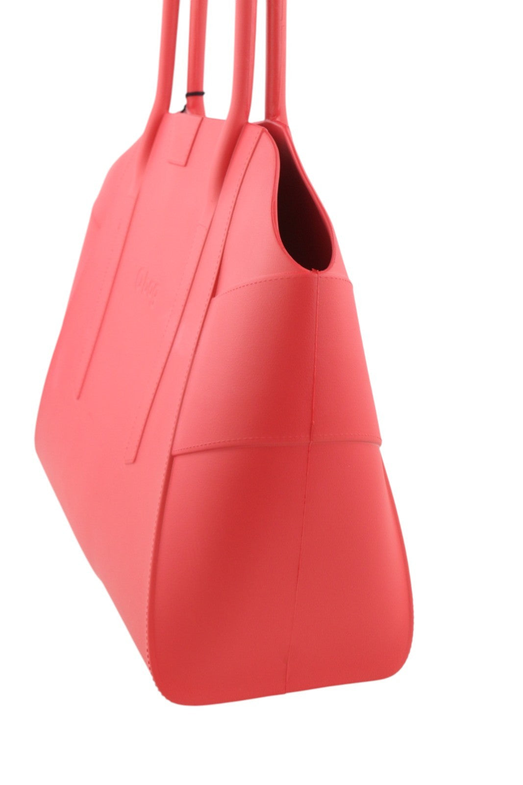 O BAG Unique Women Bag OS Red Textured Silicone Waterproof Double Handle Casual