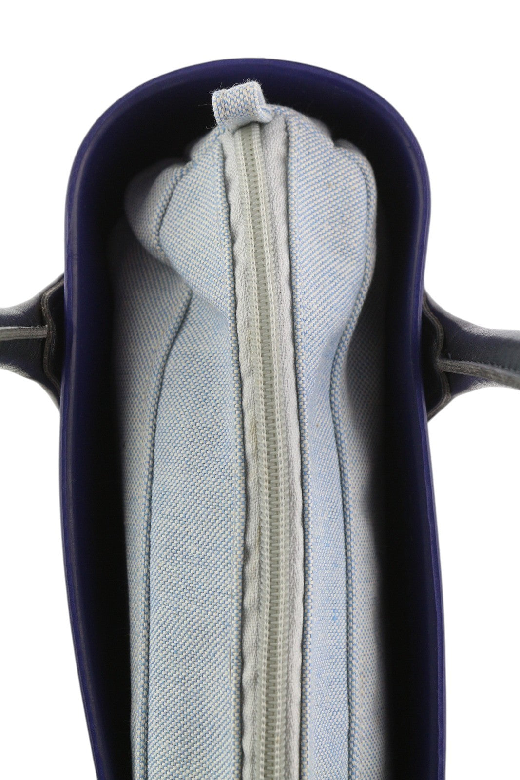 O BAG Chic Women Bag OS Blue Double Handle Mini Tote Inner Pouch Square Logo