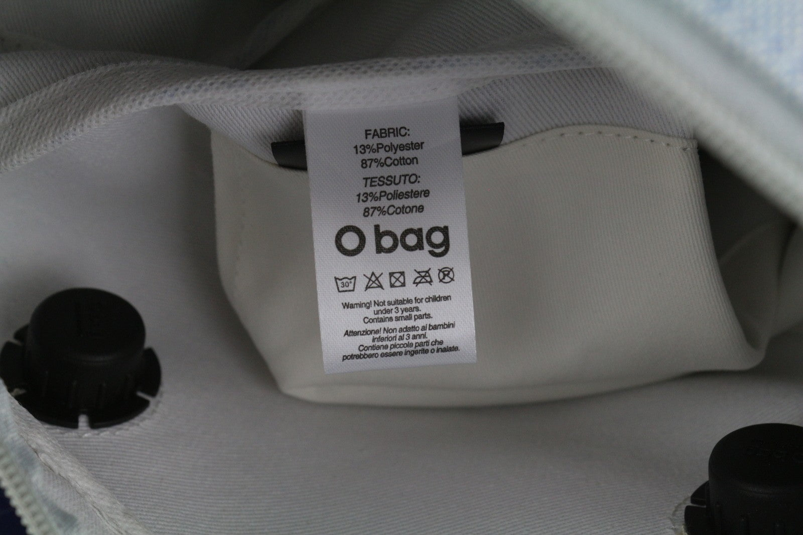 O BAG Chic Women Bag OS Blue Mini Square Tote Double Handles Inner Bag