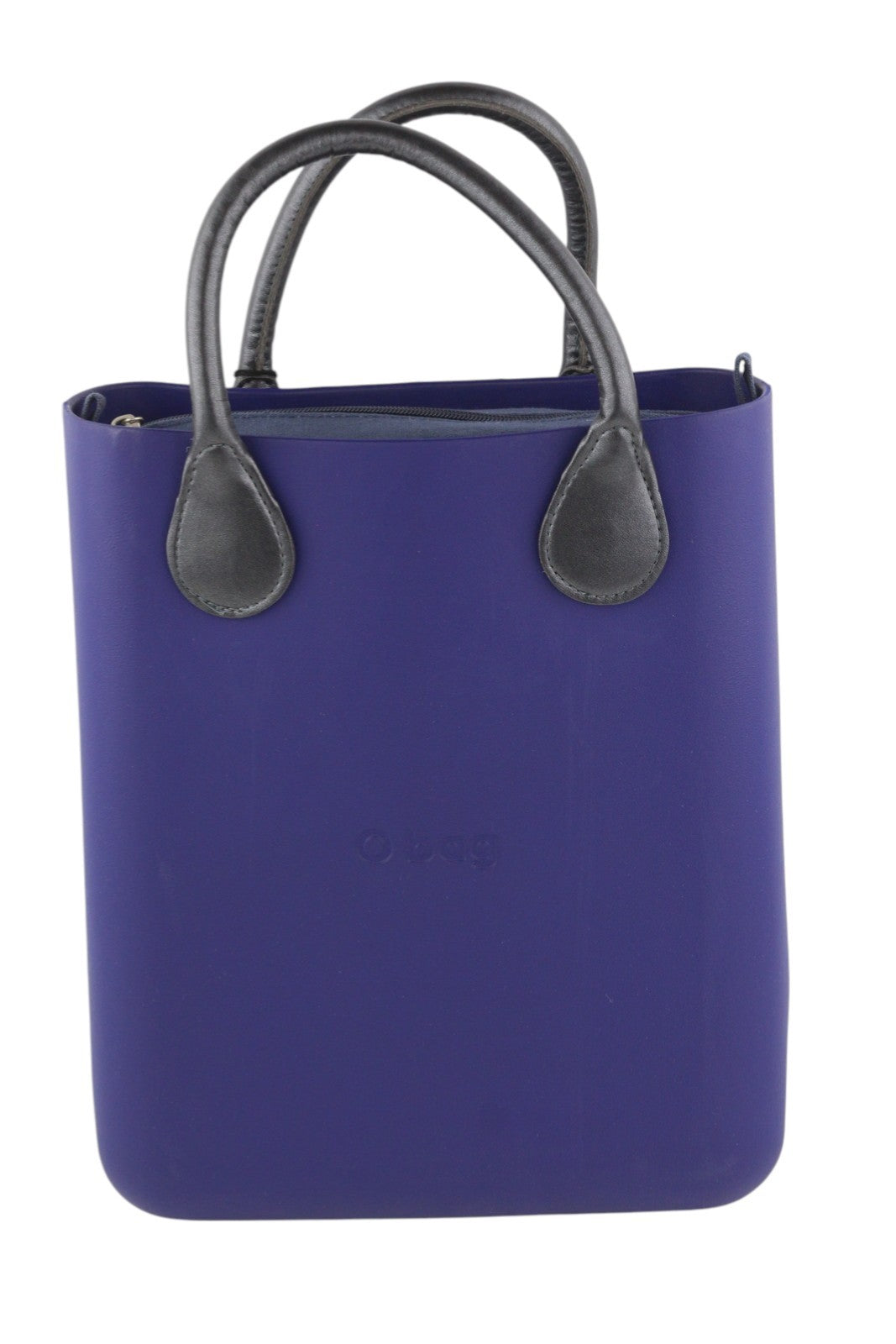 O BAG Chic Women Bag OS Blue Double Handles Inner Pouch Compact Square Tote