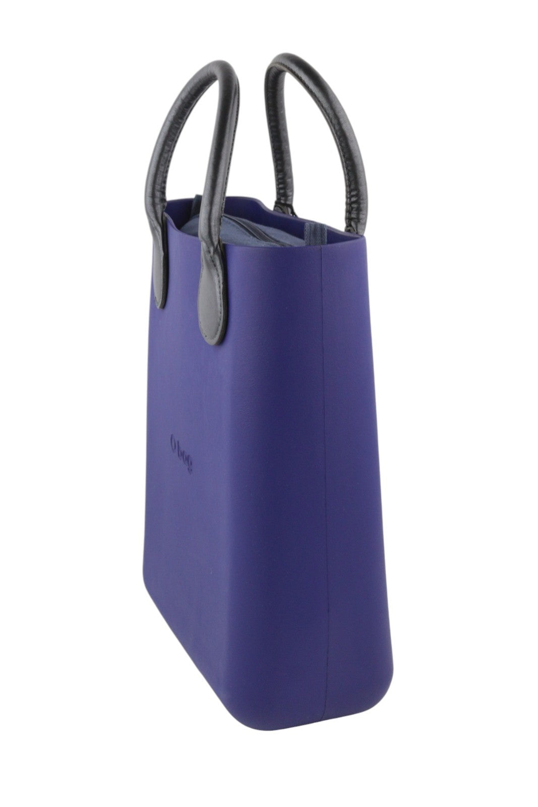 O BAG Chic Women Bag OS Blue Double Handles Inner Pouch Compact Square Tote