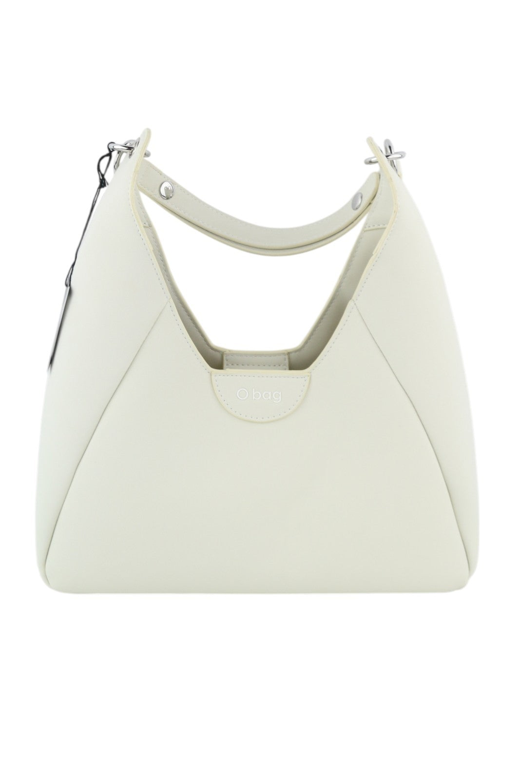 O BAG Ginevra Women Bag OS White Lined Hobo Crossbody Magnetic Closure Casual