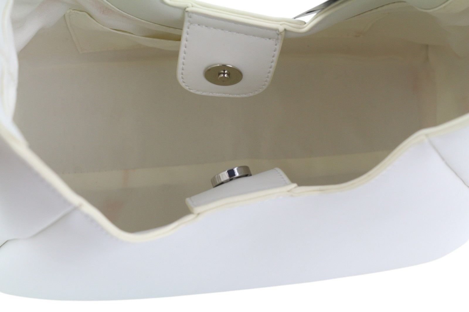 O BAG Ginevra Women Bag OS White Lined Hobo Crossbody Magnetic Closure Casual