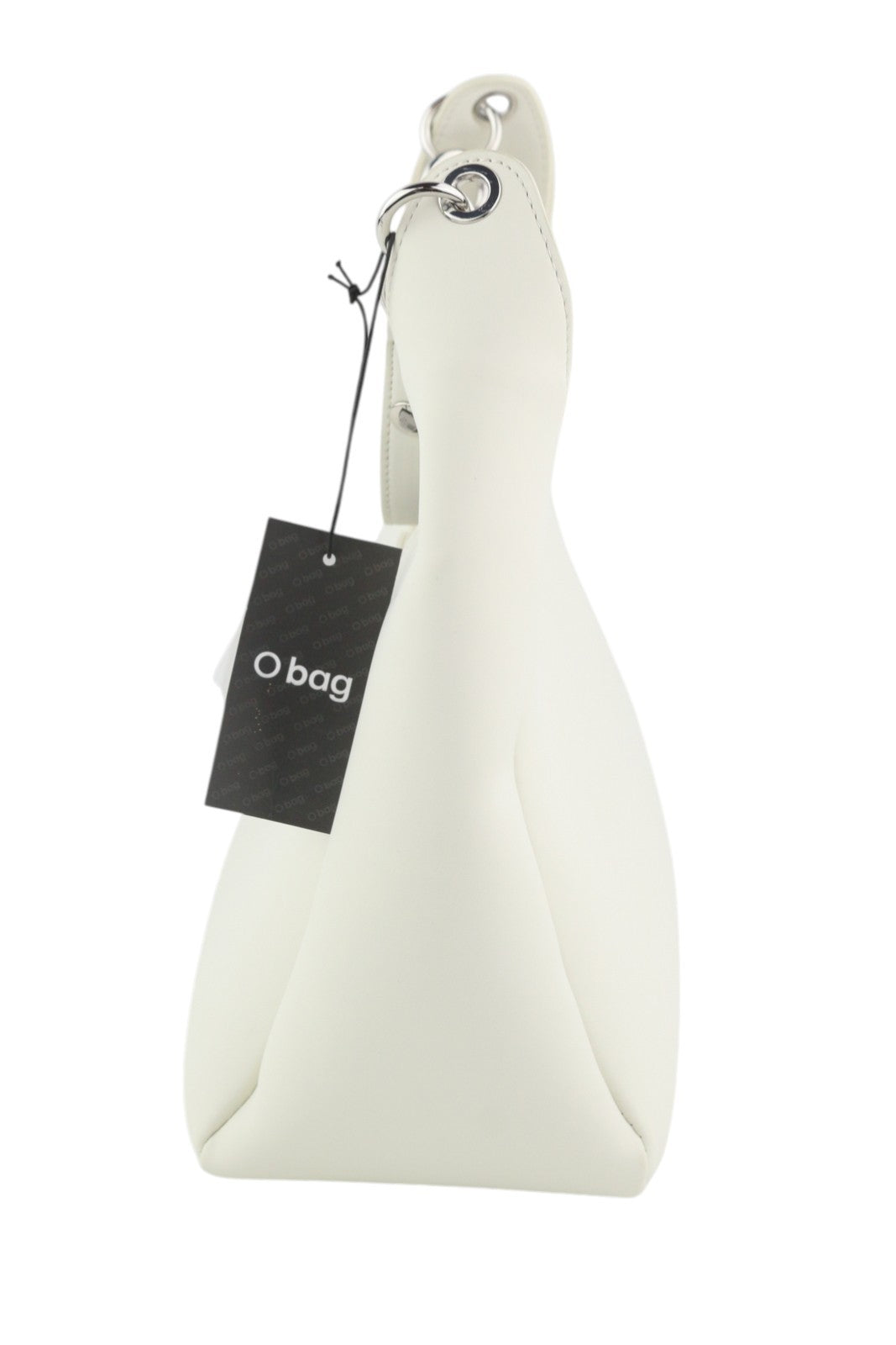 O BAG Ginevra Women Bag OS White Magnetic Close Lined Hobo Crossbody Logo