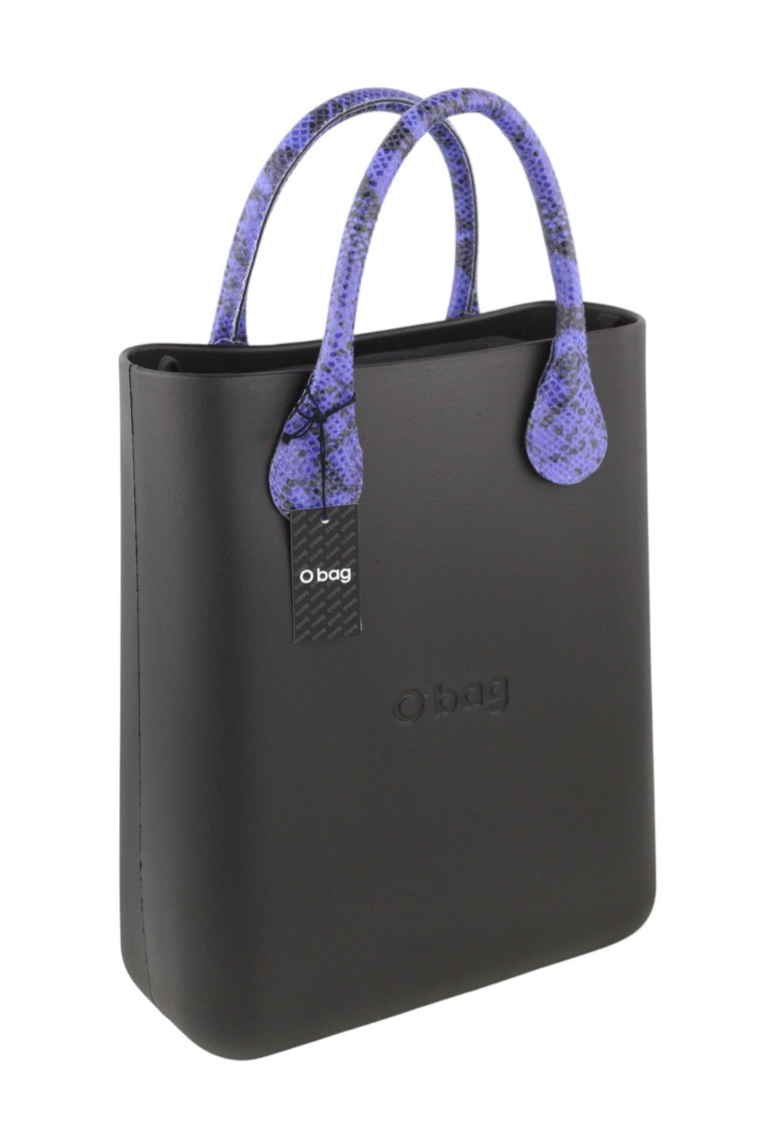 O BAG Chic Women Bag OS Black Purple Inner Bag Double Handle Square Tote
