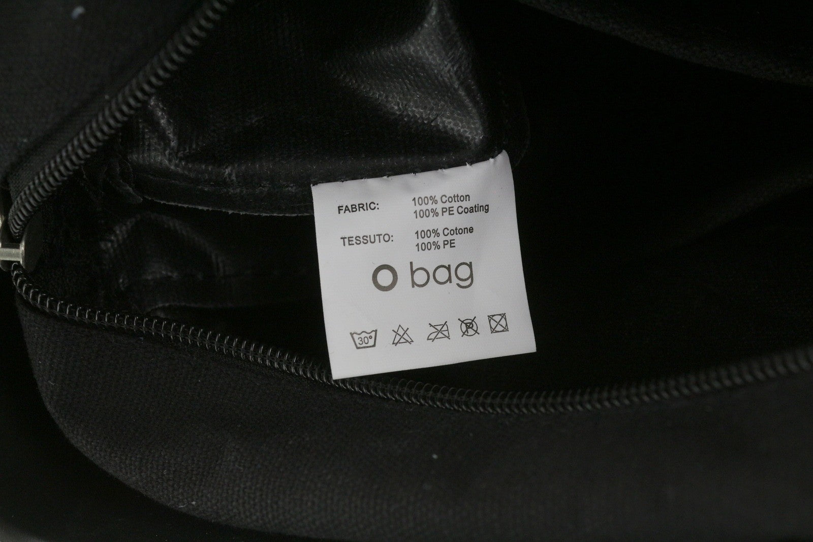 O BAG Chic Women Bag OS Black Purple Square Tote Inner Bag Logo Handles