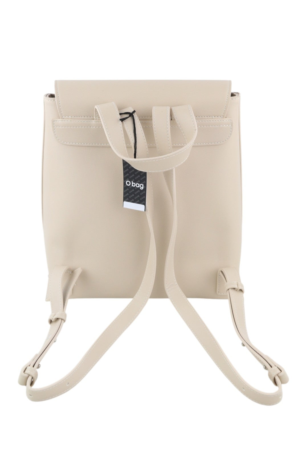 O BAG Zaino Women Bag OS Light Beige Double Handle Backpack Magnetic Closure