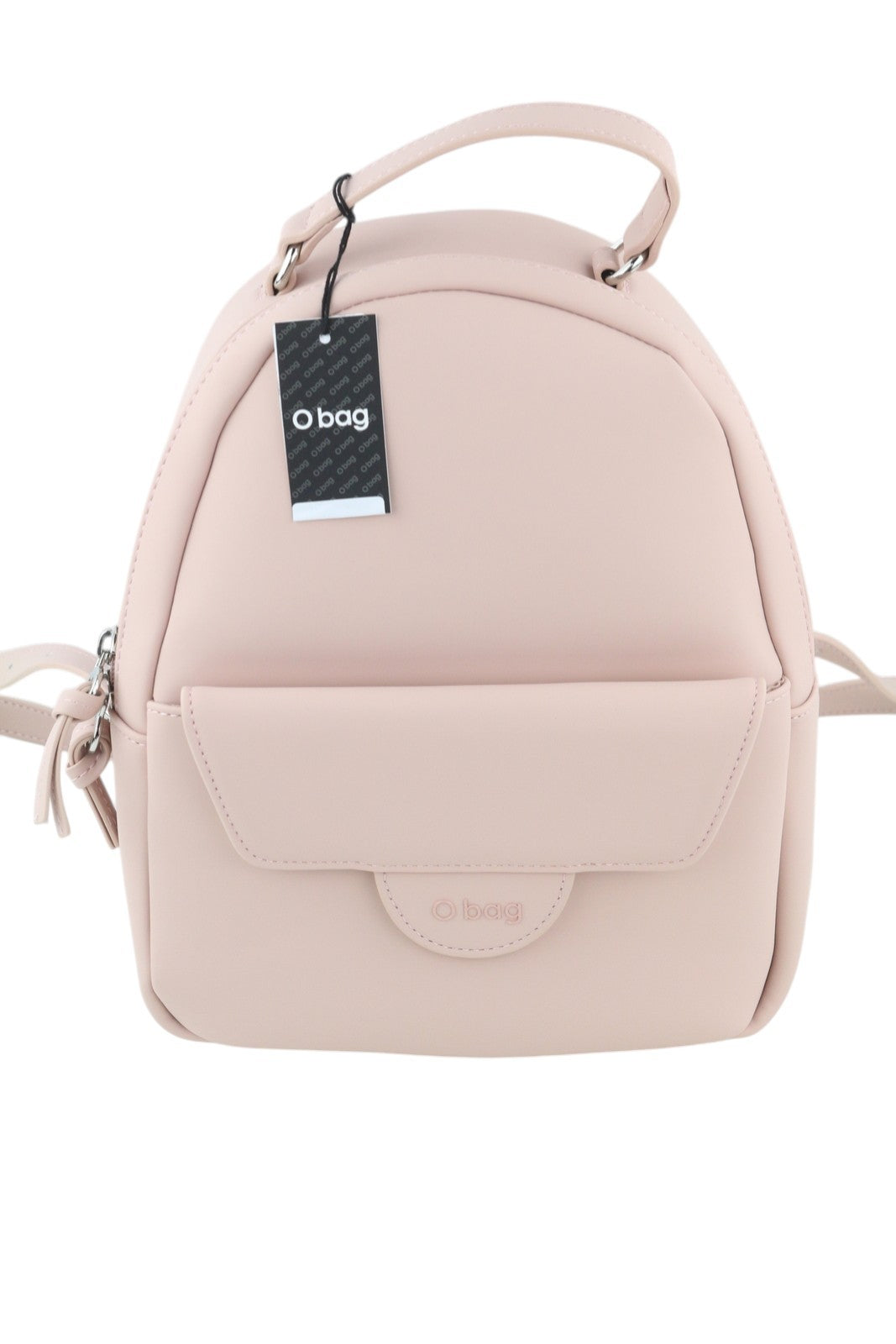 O BAG Sofia Women Bag OS Light Pink Double Handle Backpack Zip Closure Logo