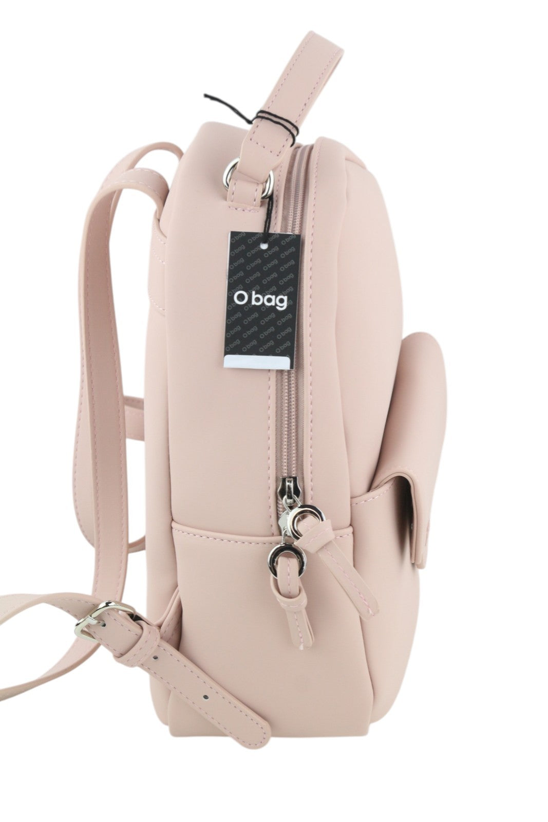 O BAG Sofia Women Bag OS Light Pink Double Handle Backpack Zip Closure Logo