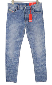 DIESEL 1995 007F5 Men Jeans W31/L34 Straight Slim Patterned Denim RRP250